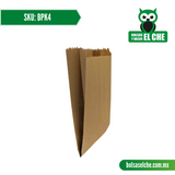 COD: BPK4 - BOLSA DE PAPEL COLOR CAFÉ KRAFT N. 4 - PAQ. CON 100 PZAS