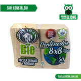 COD: CON8X8LBIO - CONTENEDOR MEDIDA 8X8 LISO BIODEGRADABLE MARCA REYMA