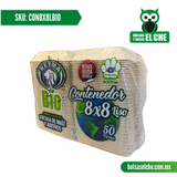 COD: CON8X8LBIO - CONTENEDOR MEDIDA 8X8 LISO BIODEGRADABLE MARCA REYMA