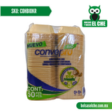 COD: COHBIOKR - CONTENEDOR BIODEGRADABLE PARA HAMBURGUESA - CONVERMEX - PAQ. 25 PZAS.