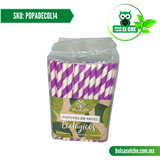 COD:POPADECOL14 - POPOTE DE PAPEL DECORADO COLOR 14CM / 8 MM