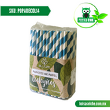 COD:POPADECOL14 - POPOTE DE PAPEL DECORADO COLOR 14CM / 8 MM