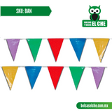 Codigo: BAN - Rollo de Banderitas de Colores -  50 Mtrs de Largo - Se vende por Pieza