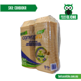 COD: COHBIOKR - CONTENEDOR BIODEGRADABLE PARA HAMBURGUESA - CONVERMEX - PAQ. 25 PZAS.