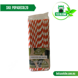 COD:POPADECOL20 - POPOTE DE PAPEL DECORADO COLOR 20 CM / 6 MM