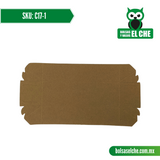 COD: C17-1 - CONTENEDOR CHICO No.1 MEDIDAS 15CM X 5CM X 3.5CM - CARTON - COLOR CAFÉ - PAQ. CON 25 PZAS.