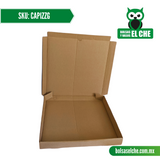 COD: CAPIZZG - CAJA PARA PIZZA GRANDE CORRUGADO CON IMPRESIONES - DIAMETRO 15 PULGADAS - CARTON - COLOR CAFÉ