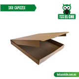 COD: CAPIZZEX - CAJA PARA PIZZA EXTRAGRANDE DIAMETRO 16 PULGADAS - CARTON - COLOR CAFÉ