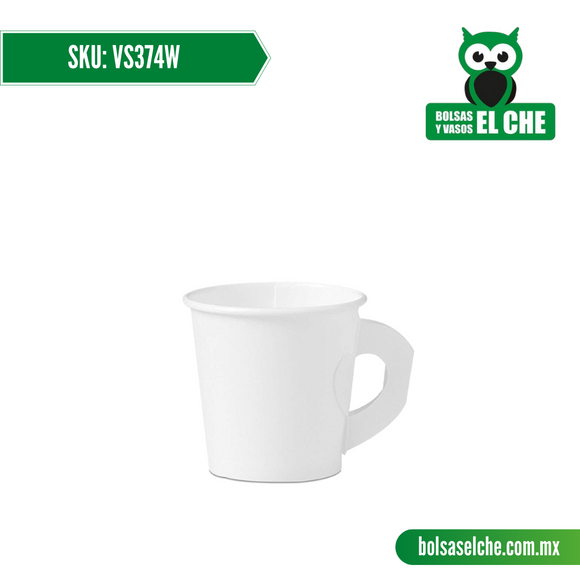 COD: VS374W - VASO DE PAPEL COLOR BLANCO No. 374 - 4 ONZAS - PAQ. CON 50 PZAS