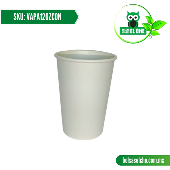 COD: VAPA120ZCON - VASO PAPEL 12 OZ BEBIDA CALIENTE BLANCO