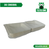 COD: CON8X8BIOL - CONTENEDOR BIODEGRADABLE LISO - MEDIDA 8CM X 8CM - CONVERMEX - GABAZO DE CAÑA - PAQ. CON 25 PZS