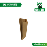 COD: BPKUNCUARTO - BOLSA DE PAPEL - COLOR CAFÉ KRAFT No. 1/4 - PAQ. CON 100 PZAS