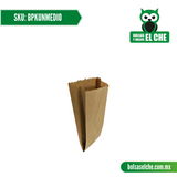 COD: BPKUNMEDIO - BOLSA DE PAPEL COLOR CAFÉ KRAFT No. 1/2 - PAQ. CON 100 PZAS