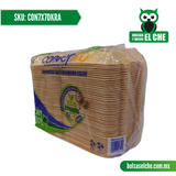 COD: CON7X7DKRA - CONTENEDOR BIODEGRADABLE CON DIVISIÓN - MEDIDA 7CM X 7CM - CONVERMEX - PAQ. CON 50 PZAS.