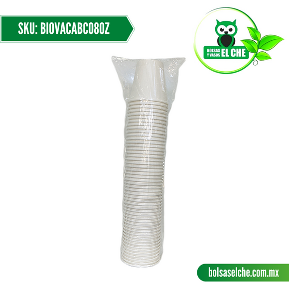 COD: BIOVACABCO8OZ - CONVERMEX - VASO PARA CAFÉ BLANCO 8 Onzas