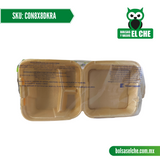 COD: CON8X8DKRA - CONTENEDOR BIODEGRADABLE CON DIVISION - MEDIDA 8CM X 8CM - MARCA CONVERMEX - PAQ. CON 50 PZAS.