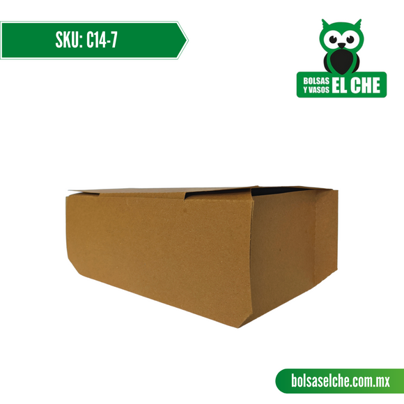 COD: C14-7 - CONTENEDOR GRANDE MEDIDAS 24CM X 13CM X 10CM - CARTON - COLOR CAFÉ - PAQ. CON 25 PZAS