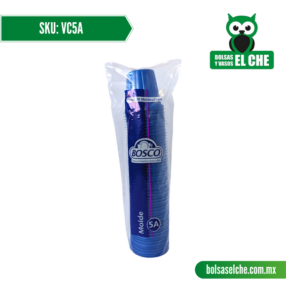 COD: VC5A - VASO PARA NIEVES - COLOR AZUL No. 5-A - CONVERMEX - PAQUETE: 50 PZAS